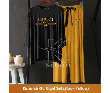 Kishmish GU Night Suit (Black Yellow)